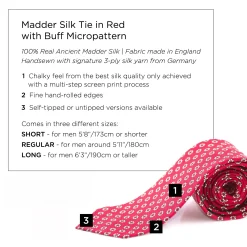 Red & Buff Micropattern Madder Silk Tie