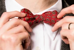 Red & Buff Neats Ancient Madder Silk Bow Tie