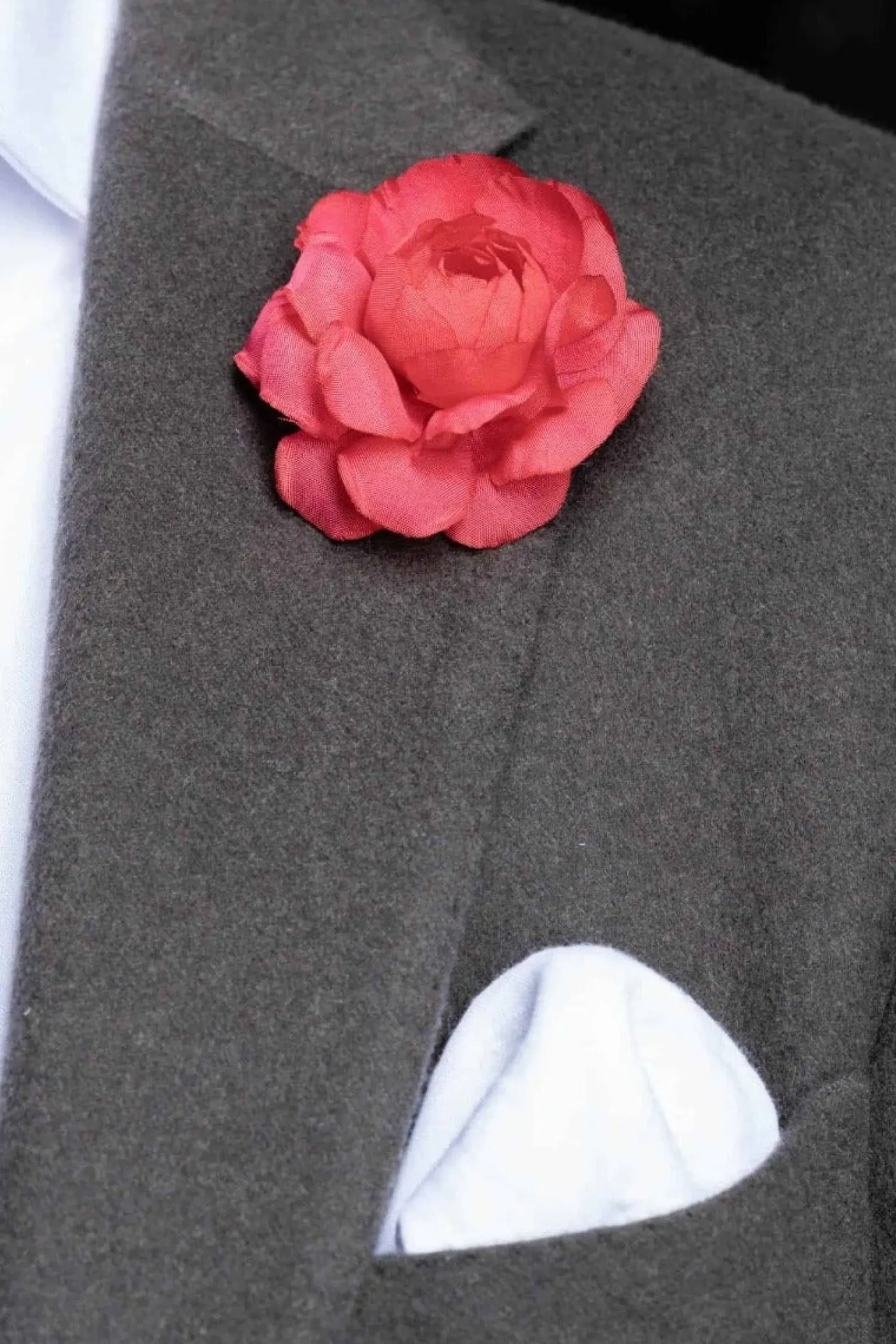 Red Camellia Boutonnière Flower