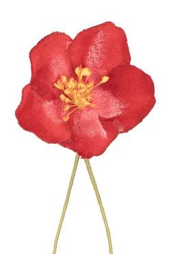 Red Christmas Rose Boutonnière Flower