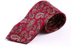 Red & Cream Paisley Madder Silk Tie