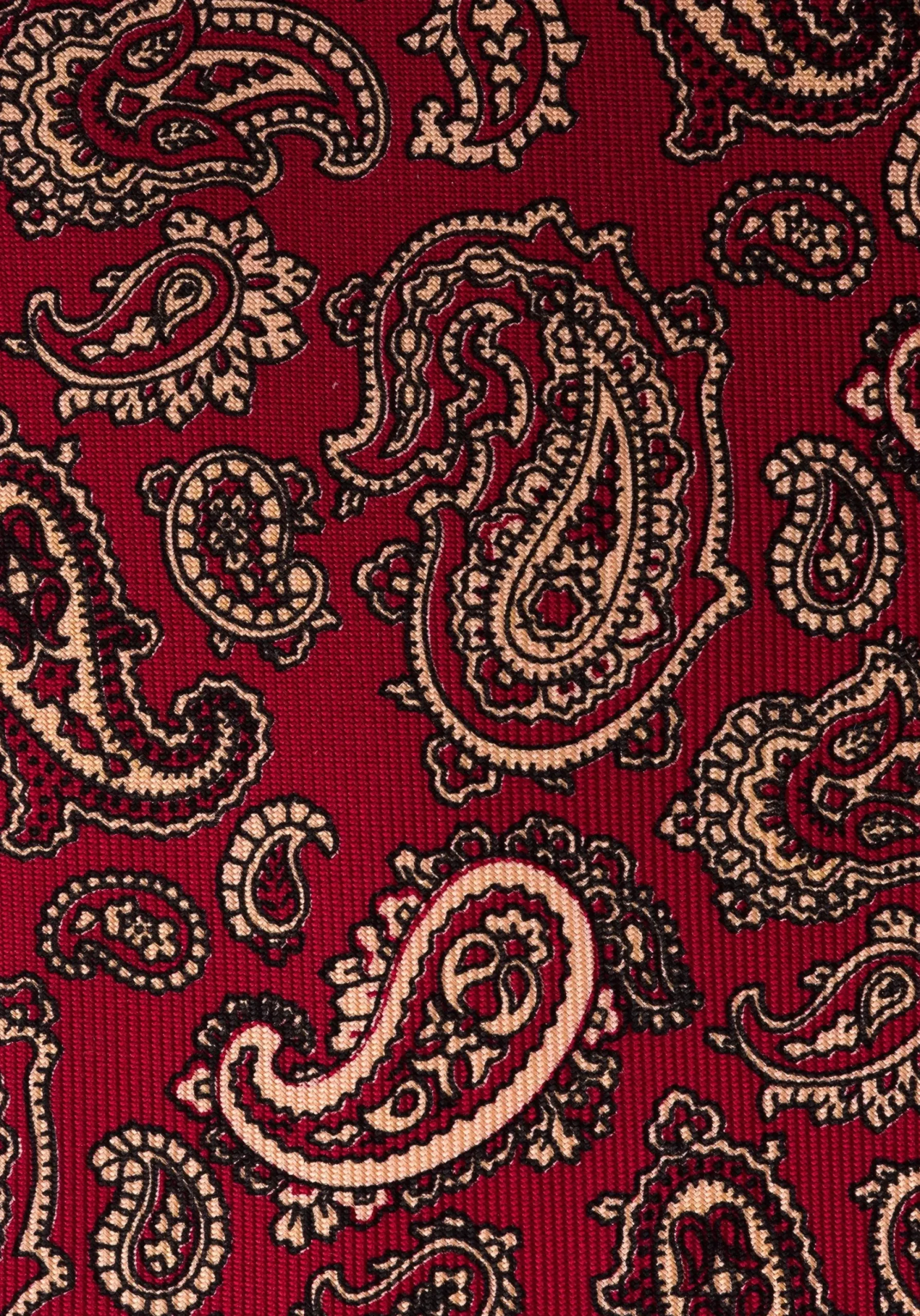 Red & Cream Paisley Madder Silk Tie