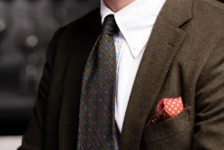Red Dotted & Paisley Motif Silk Pocket Square
