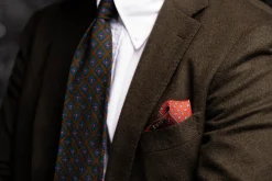 Red Dotted & Paisley Motif Silk Pocket Square