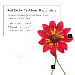 Red Exotic Caribbean Boutonnière Flower