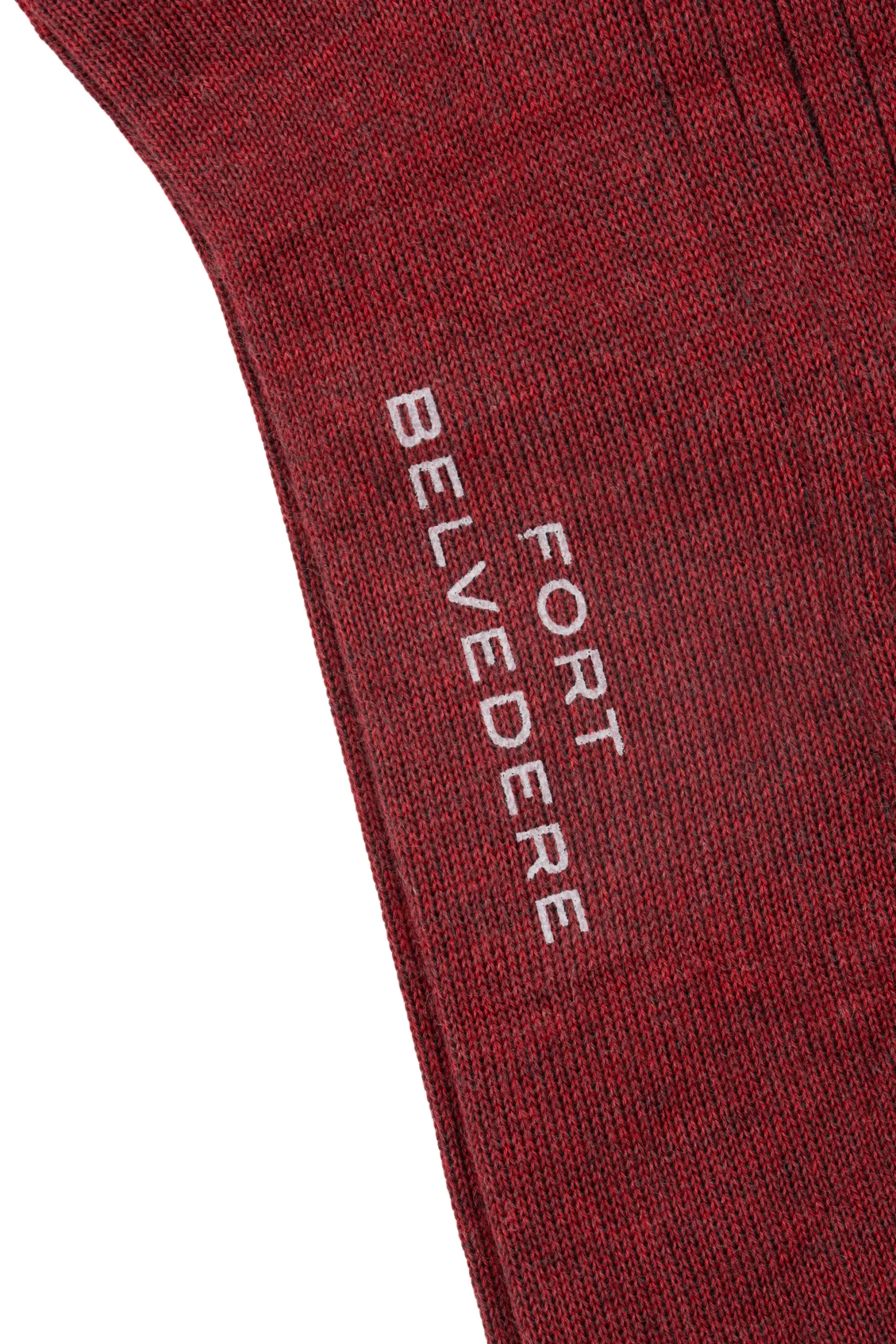 Red & Gray Shadow Stripe Midweight Cotton Socks