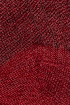 Red & Gray Shadow Stripe Midweight Cotton Socks