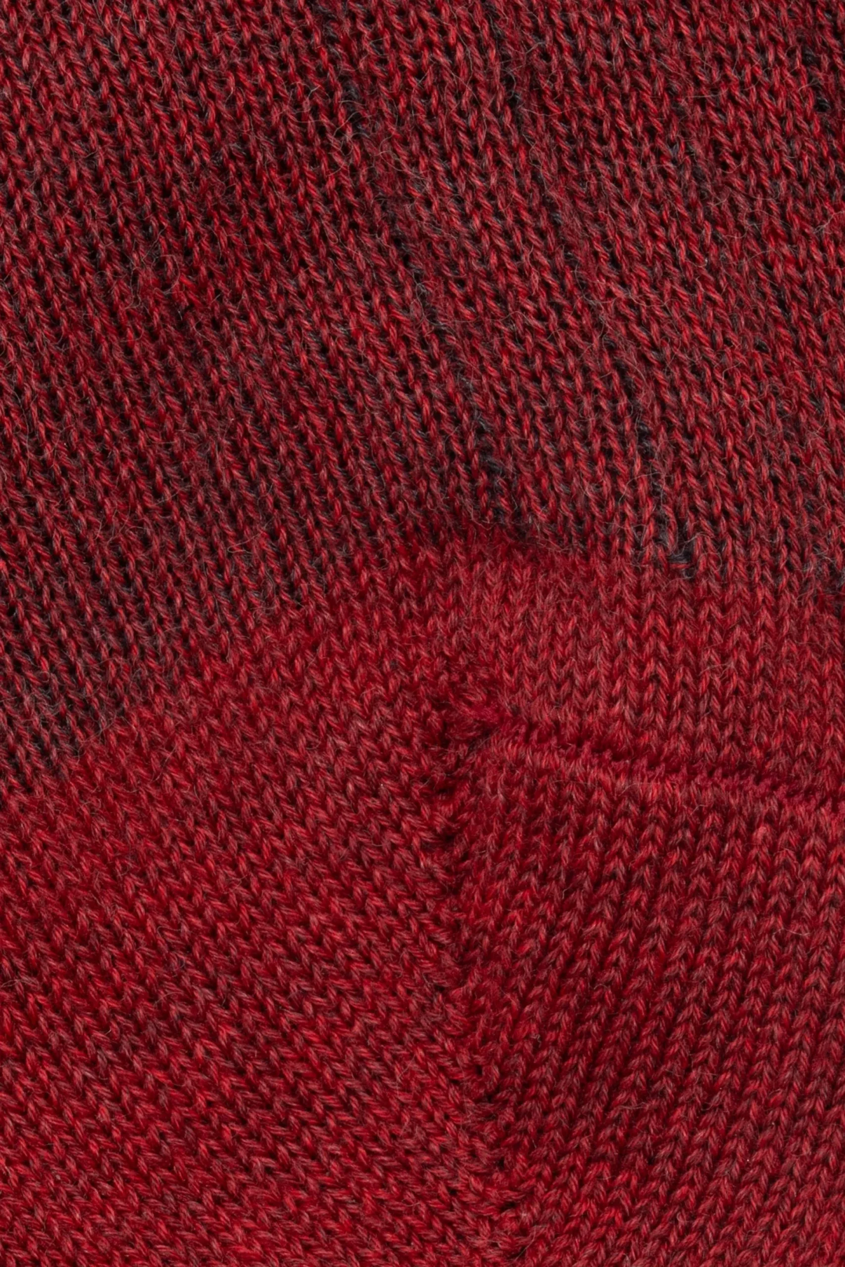 Red & Gray Shadow Stripe Midweight Cotton Socks