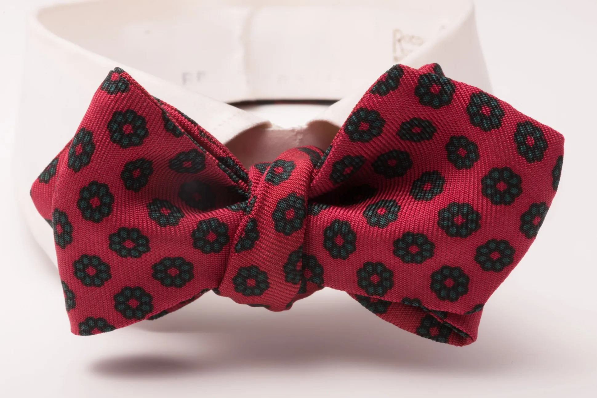 Red & Green Neats Madder Silk Bow Tie