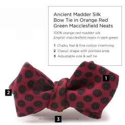 Red & Green Neats Madder Silk Bow Tie