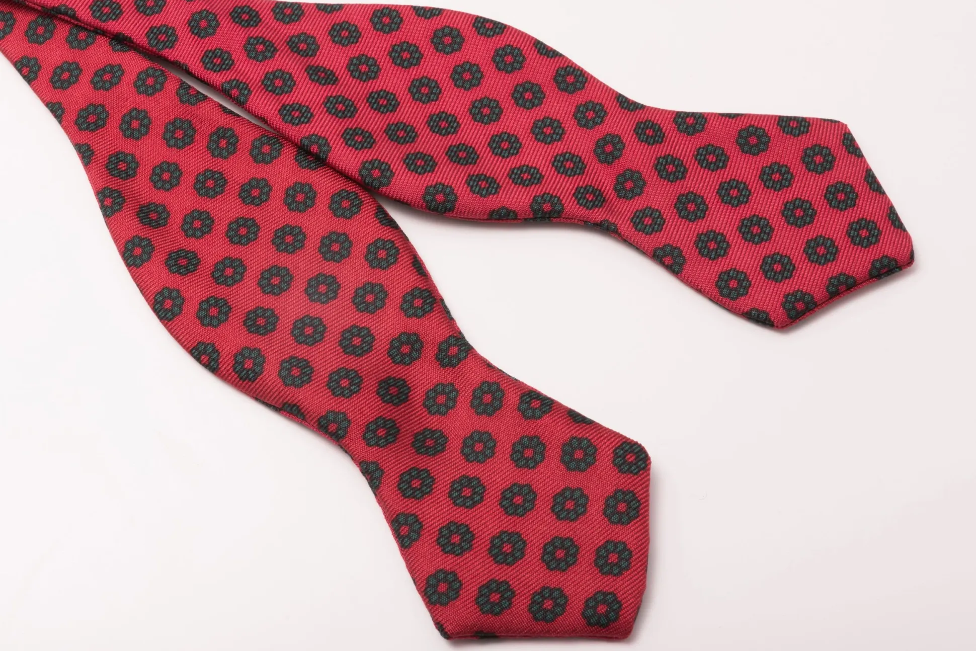 Red & Green Neats Madder Silk Bow Tie
