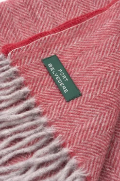 Red Herringbone Cashmere Scarf
