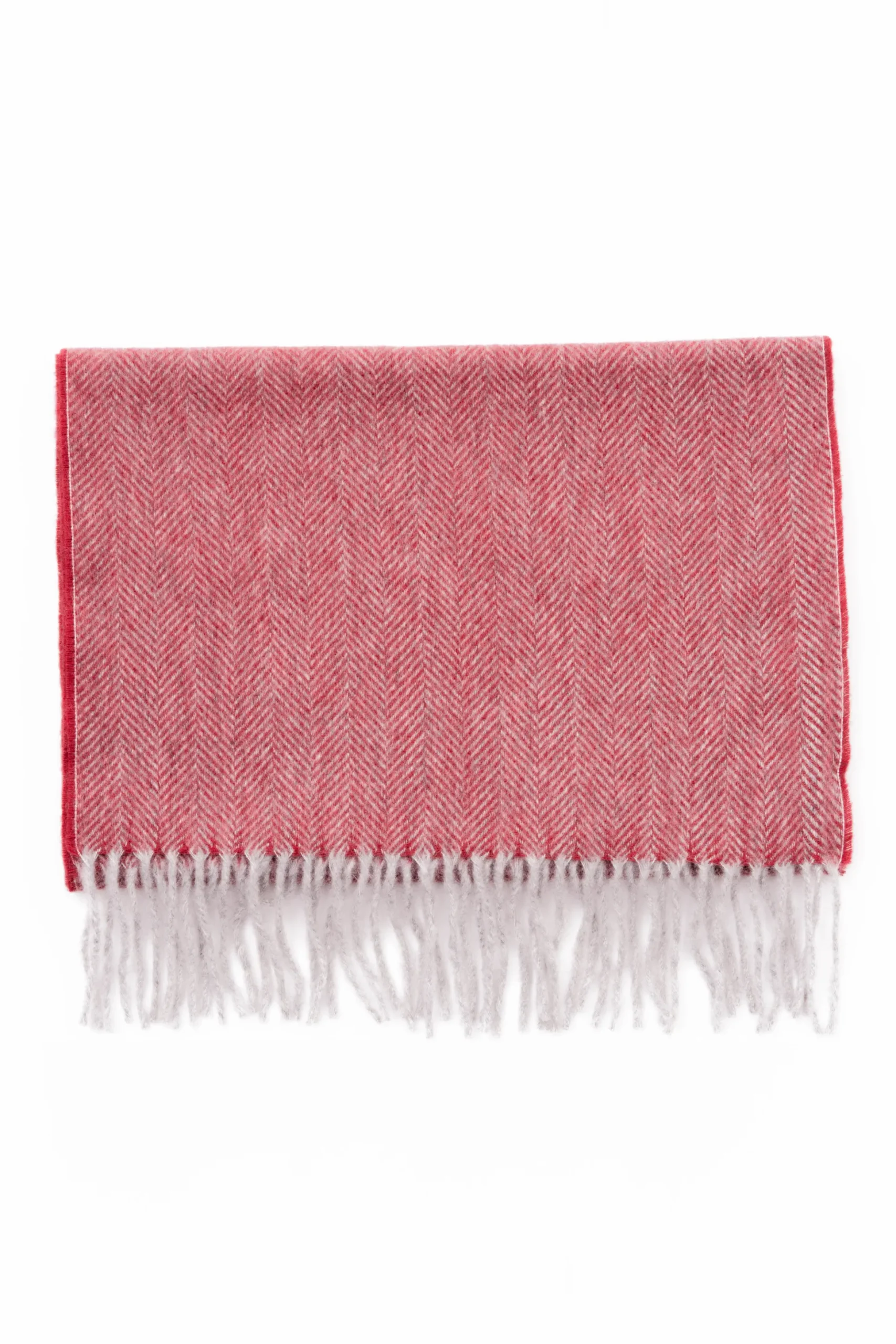 Red Herringbone Cashmere Scarf