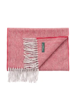 Red Herringbone Cashmere Scarf
