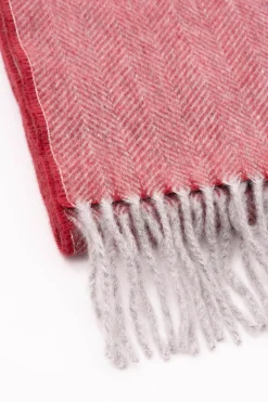 Red Herringbone Cashmere Scarf
