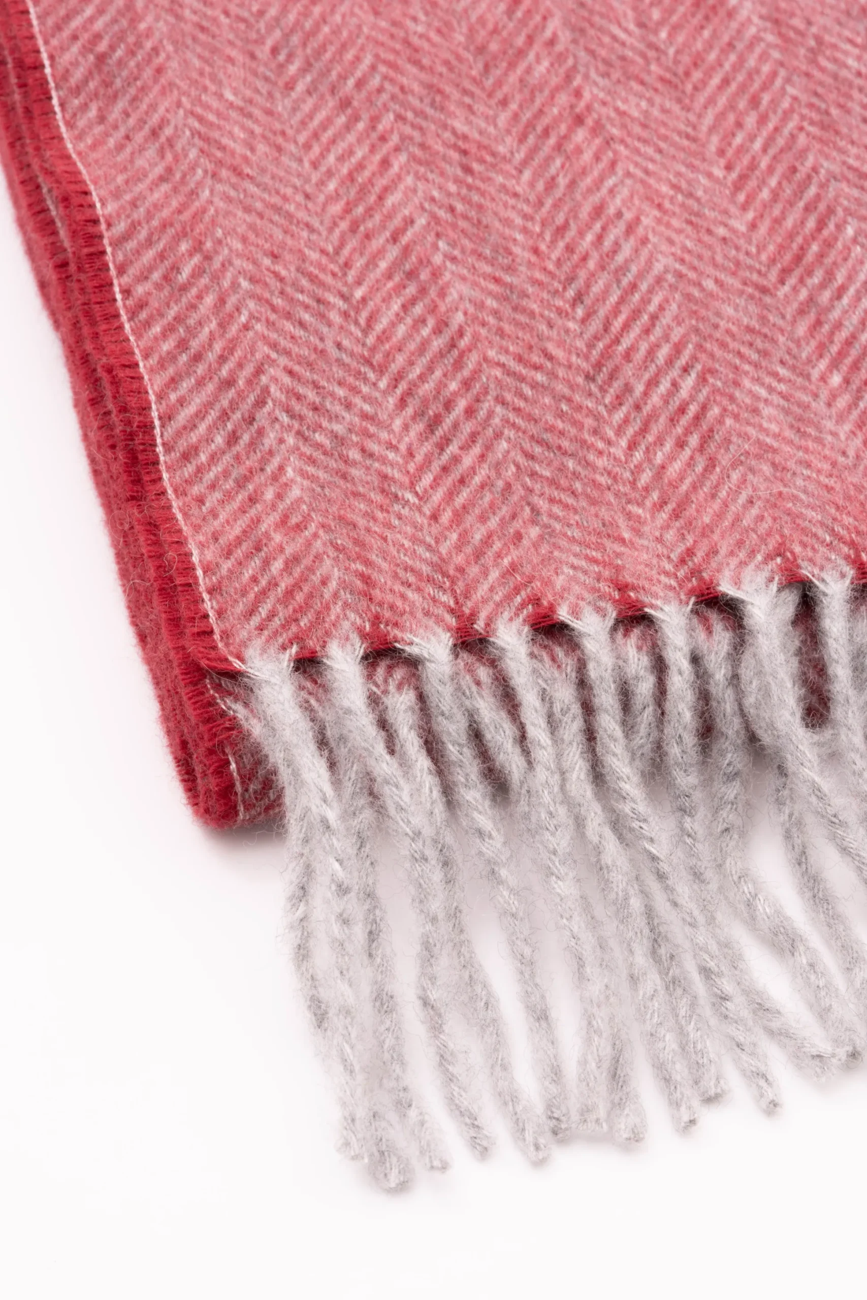 Red Herringbone Cashmere Scarf