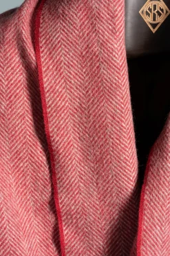 Red Herringbone Cashmere Scarf