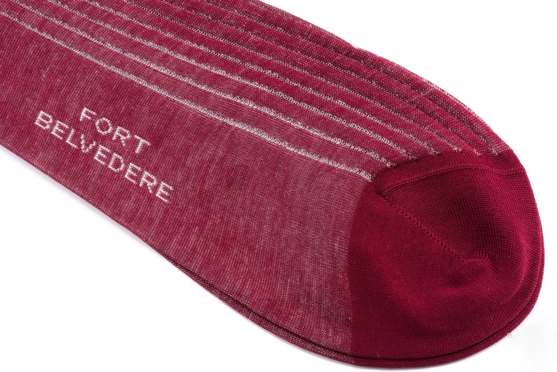 Red & Light Gray Shadow Stripe Lightweight Cotton Socks