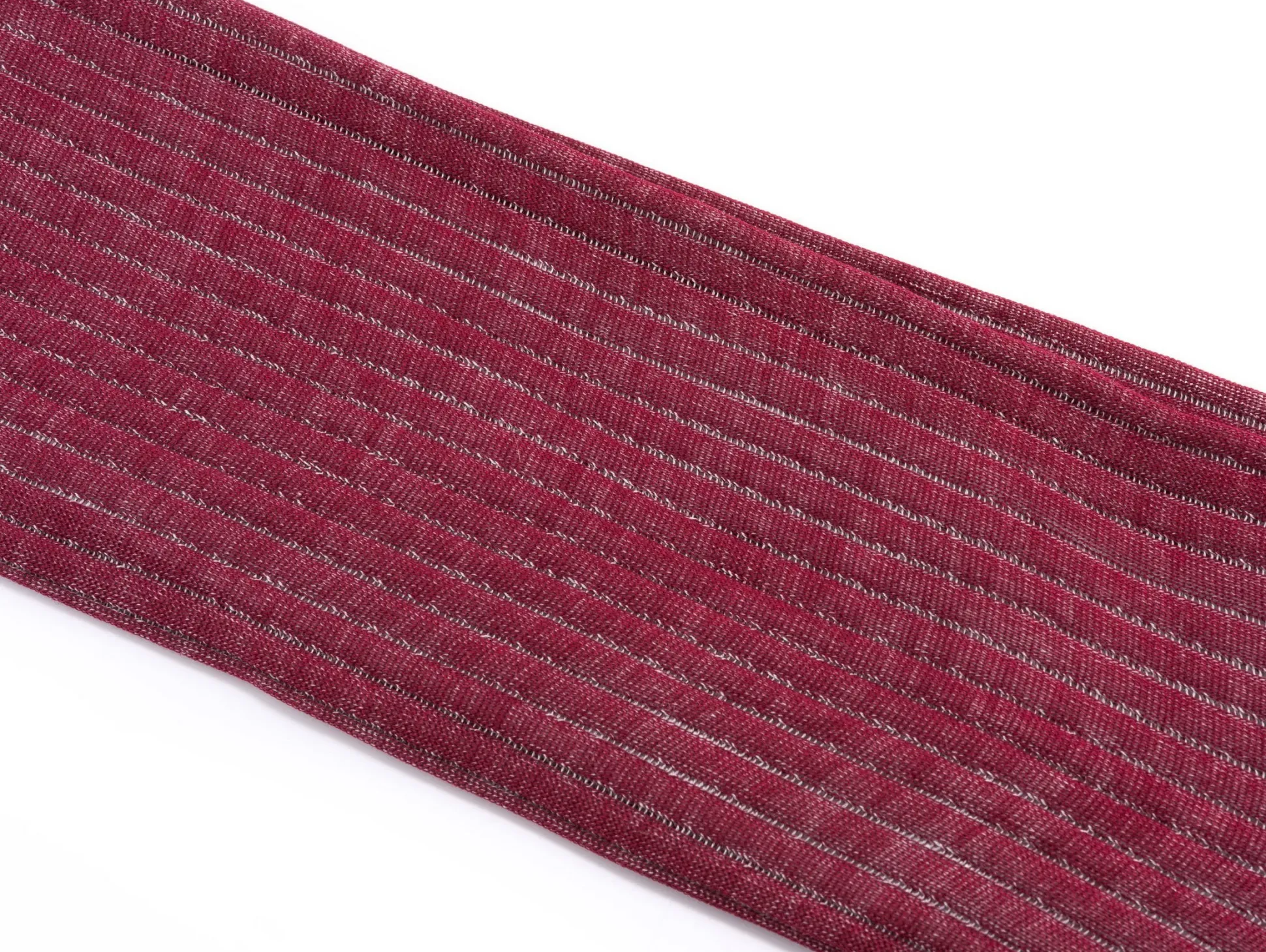 Red & Light Gray Shadow Stripe Lightweight Cotton Socks