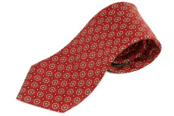 Red Micropattern Madder Silk Tie