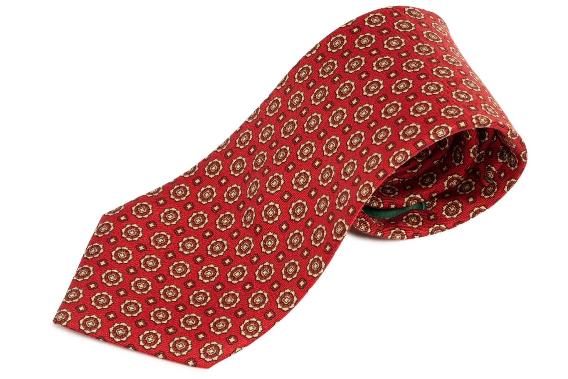 Red Micropattern Madder Silk Tie