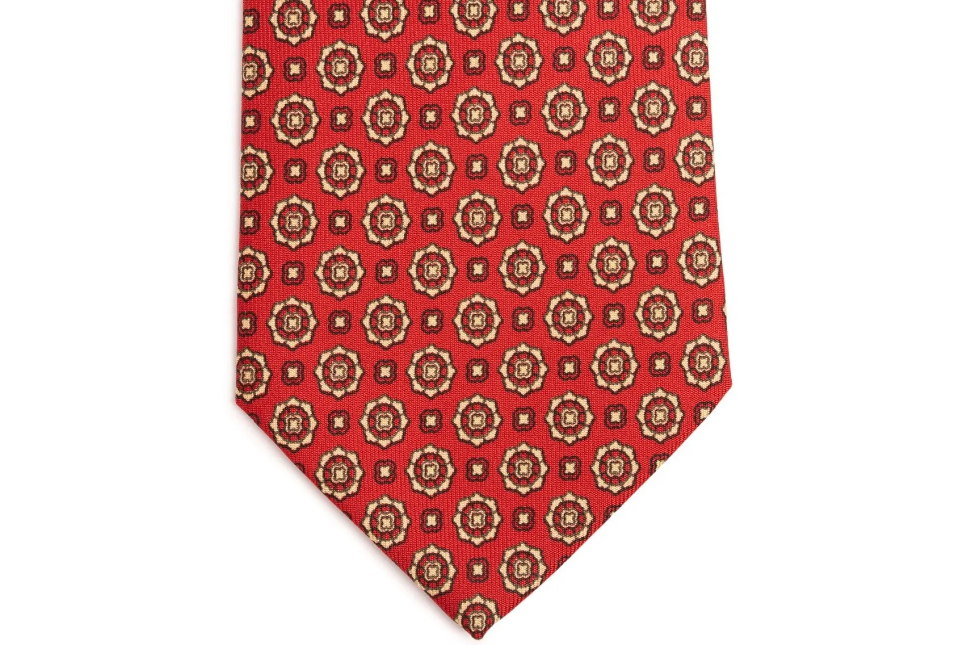 Red Micropattern Madder Silk Tie