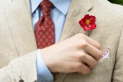 Red Micropattern Madder Silk Tie