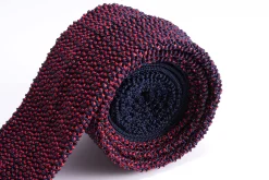 Red & Navy Two-Tone Silk Knit Tie