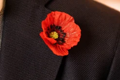 Red Poppy Remembrance Day Boutonnière Flower