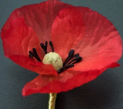 Red Poppy Remembrance Day Boutonnière Flower