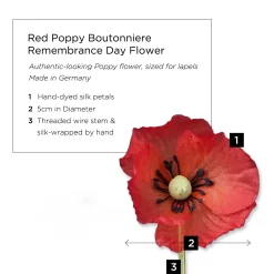 Red Poppy Remembrance Day Boutonnière Flower