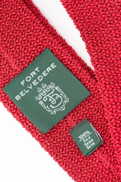 Red Silk Knit Tie