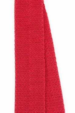 Red Silk Knit Tie