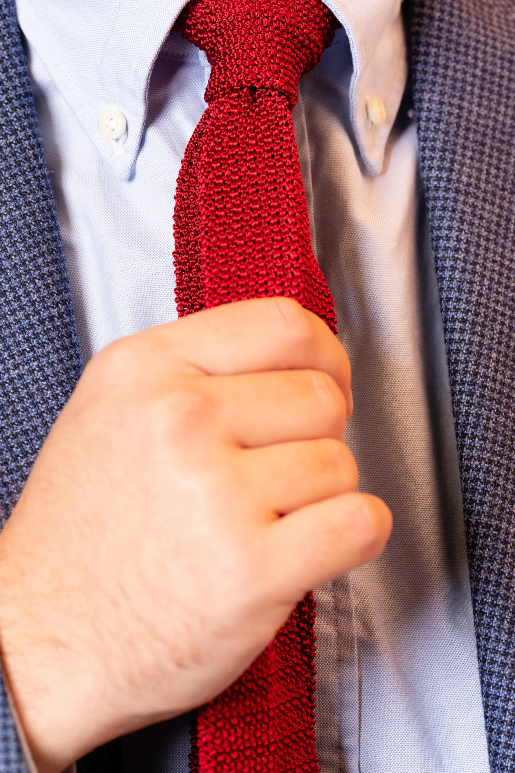 Red Silk Knit Tie