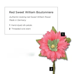 Red Sweet William Silk Boutonnière Flower