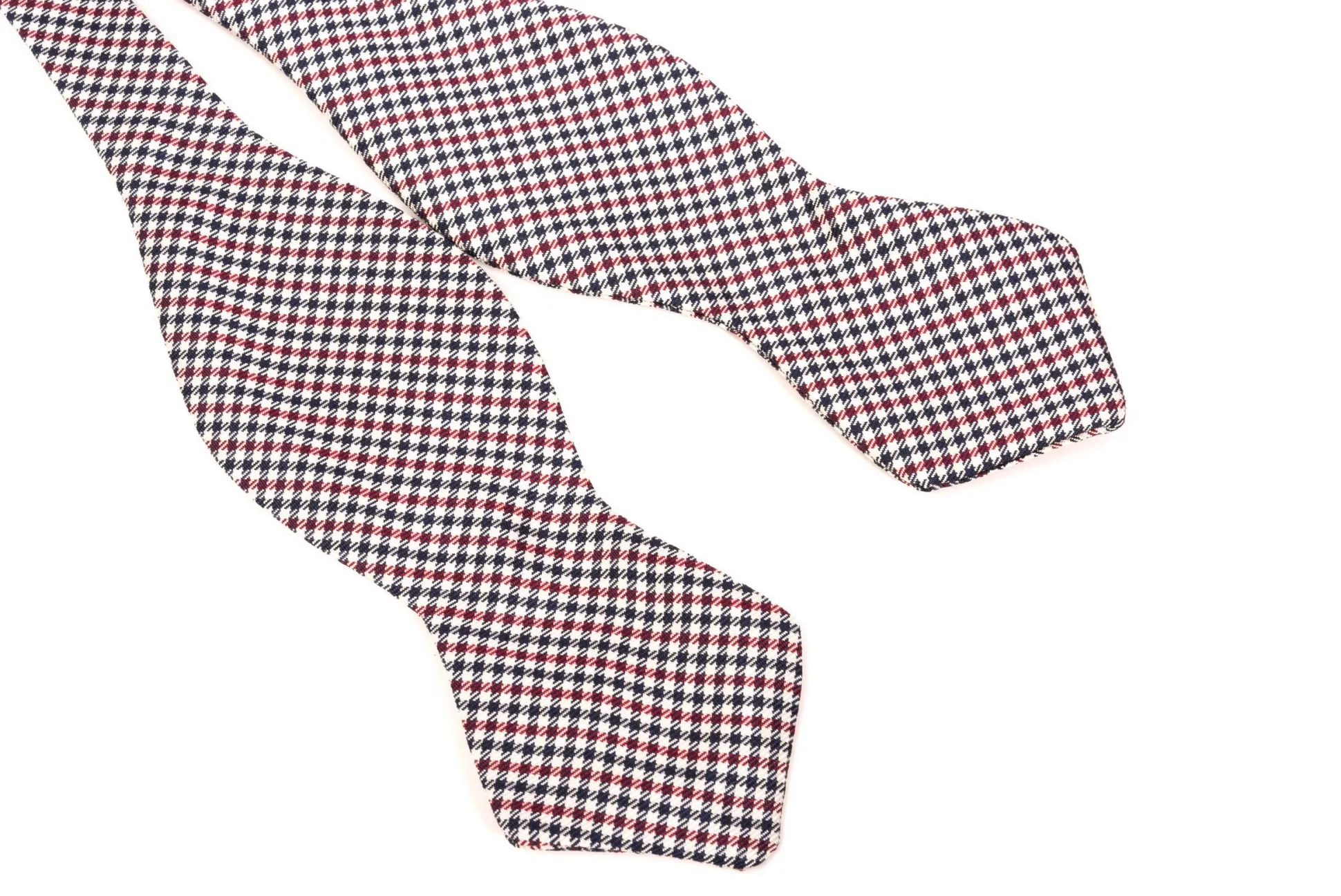 Red, White & Blue Shepherd's Check Silk Diamond Bow Tie