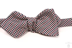 Red, White & Blue Shepherd's Check Silk Diamond Bow Tie