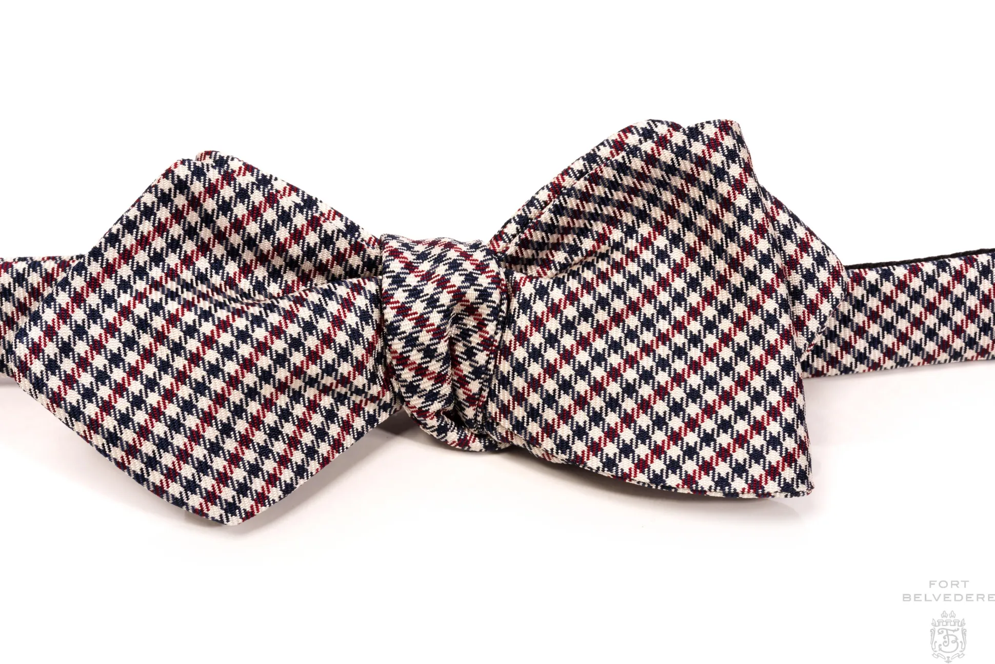 Red, White & Blue Shepherd's Check Silk Diamond Bow Tie