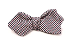Red, White & Blue Shepherd's Check Silk Diamond Bow Tie
