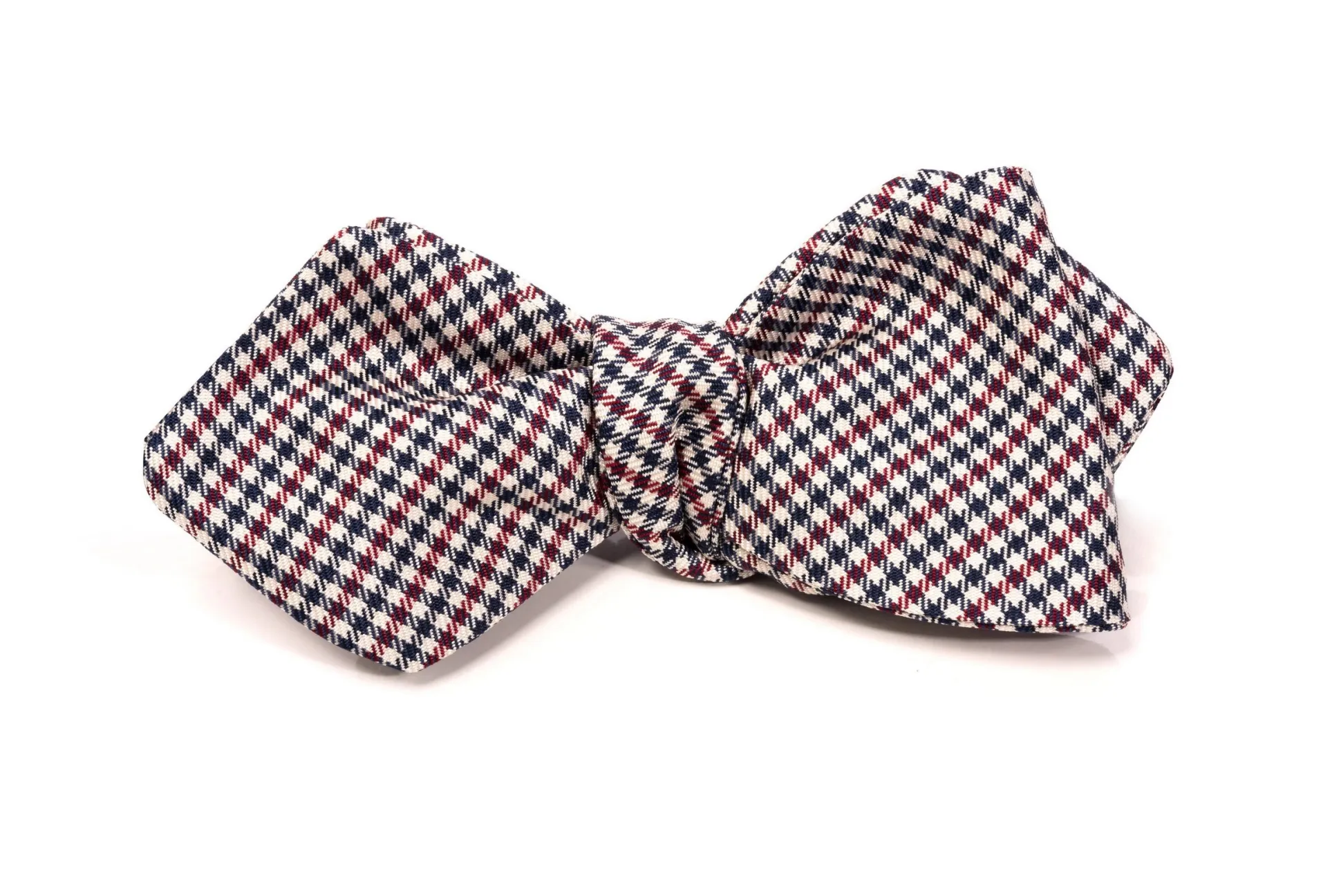Red, White & Blue Shepherd's Check Silk Diamond Bow Tie