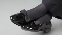 Rich Navy Silk Formal Socks