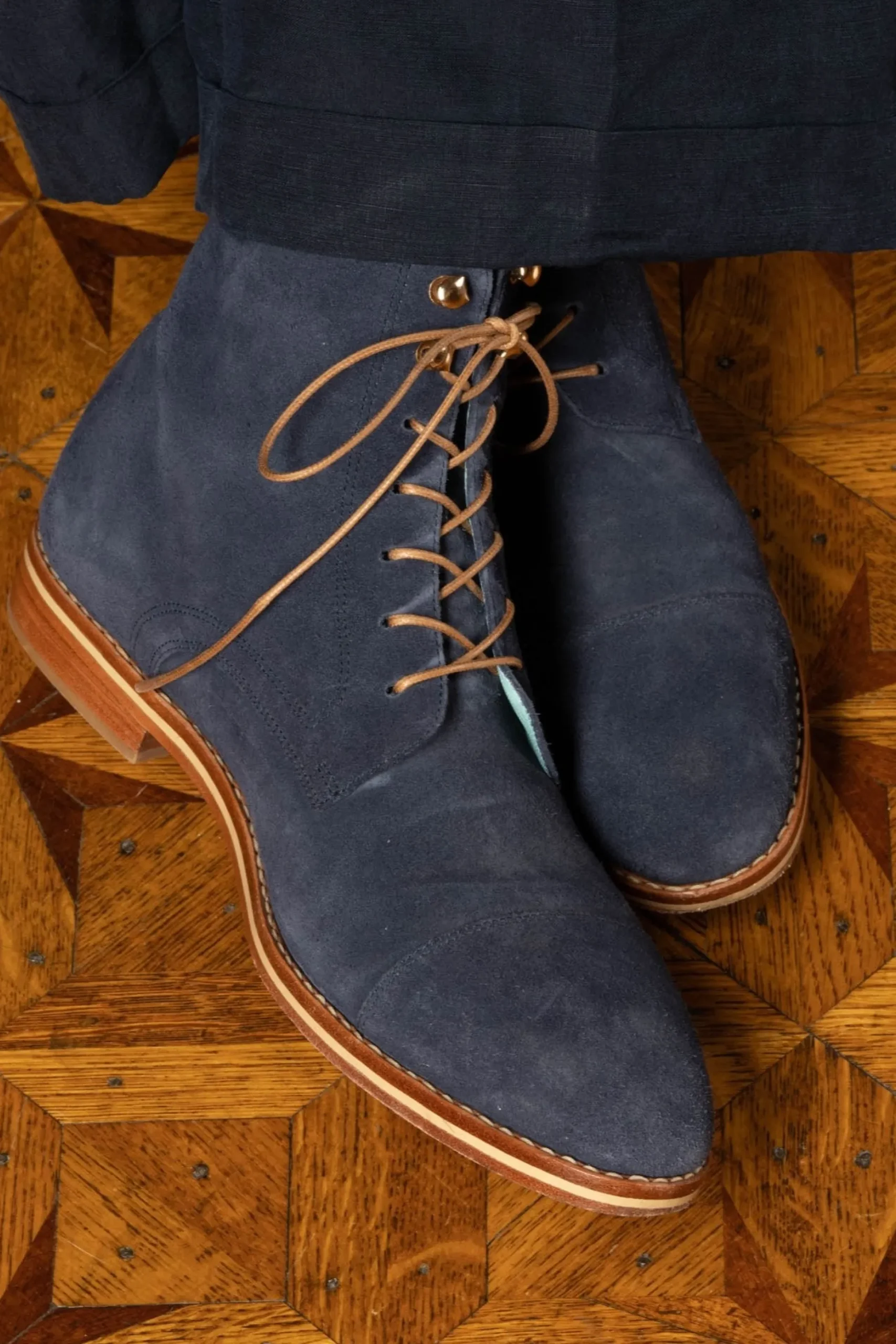 Round Biscuit Brown Waxed Cotton Shoelaces