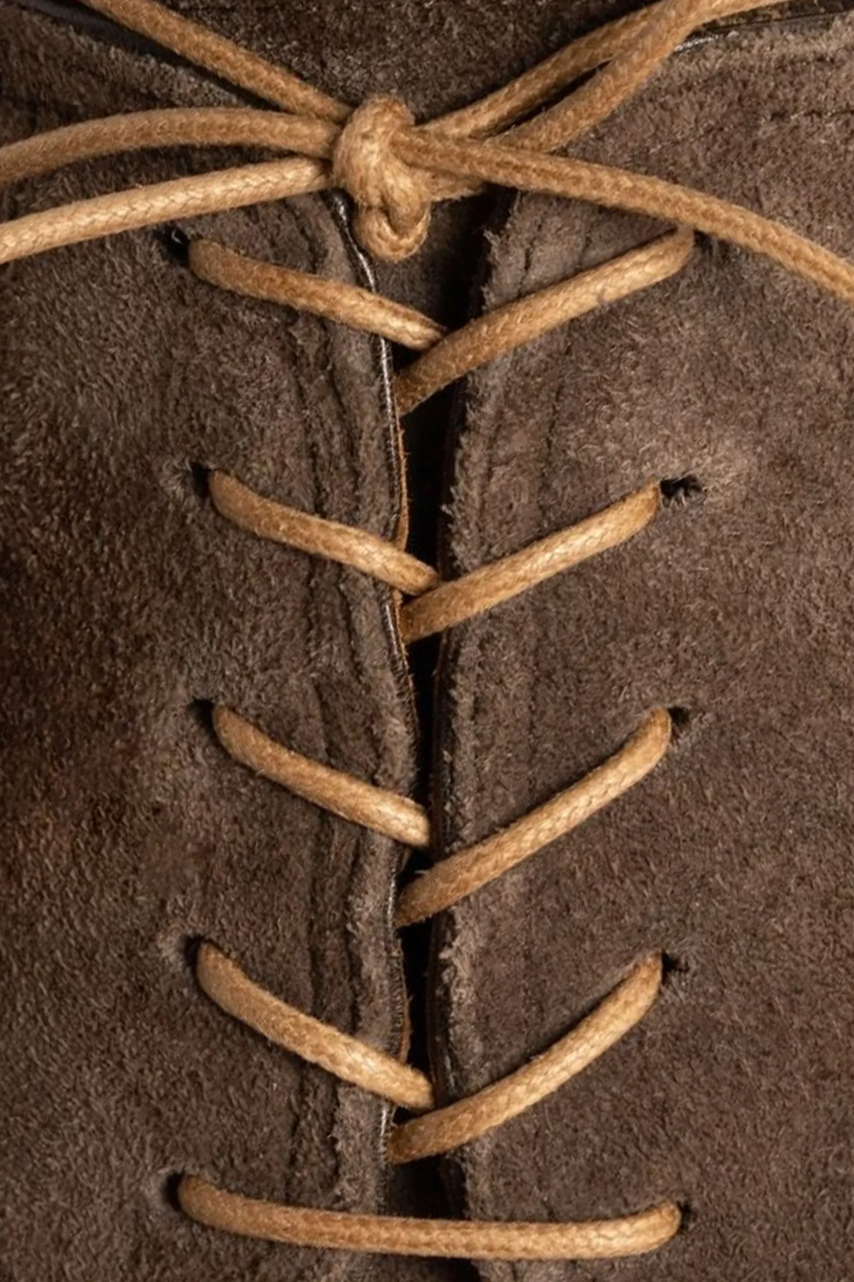 Round Biscuit Brown Waxed Cotton Shoelaces