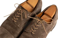 Round Biscuit Brown Waxed Cotton Bootlaces