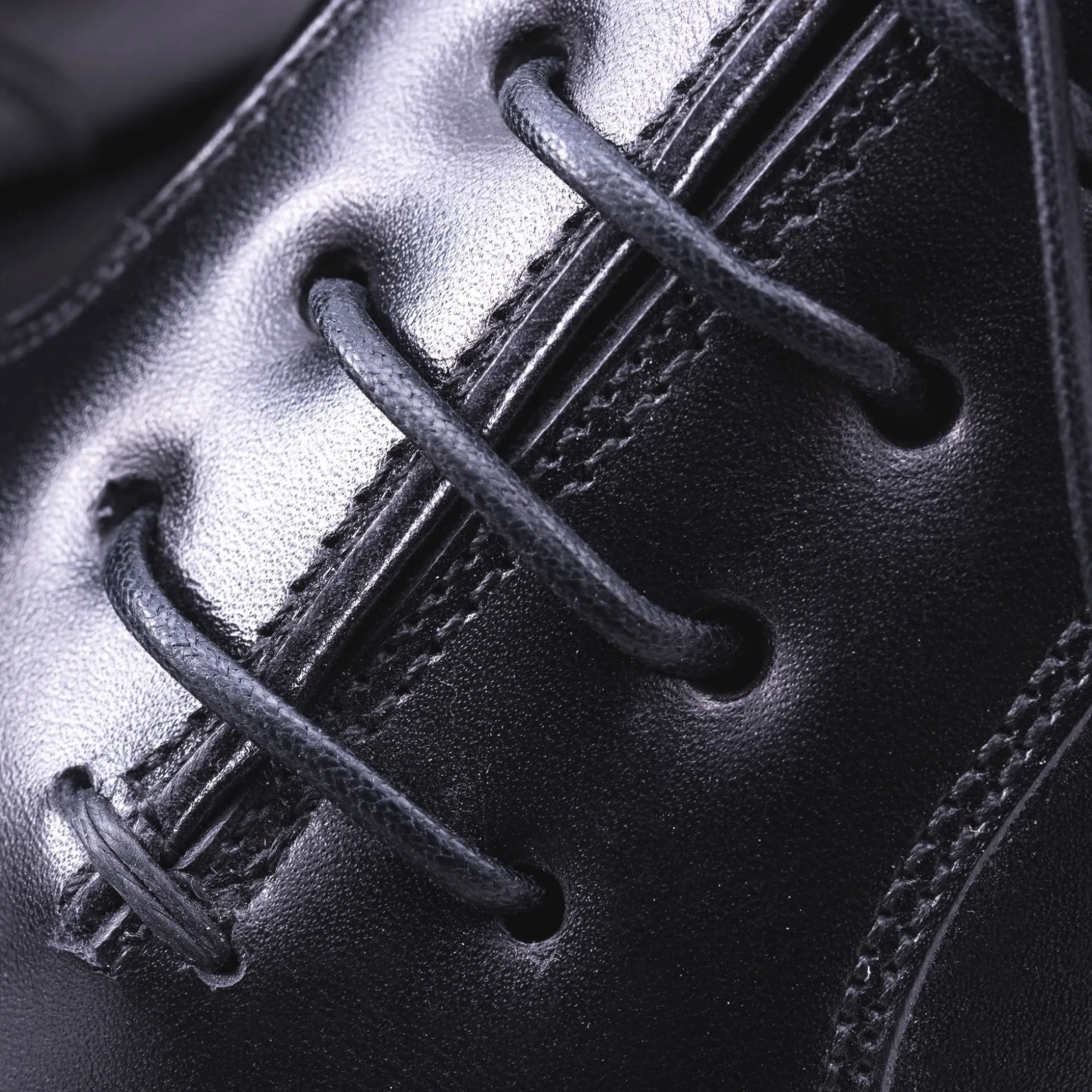 Round Black Waxed Cotton Shoelaces