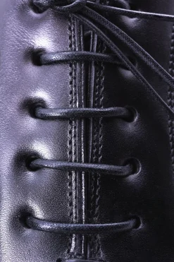 Round Black Waxed Cotton Shoelaces