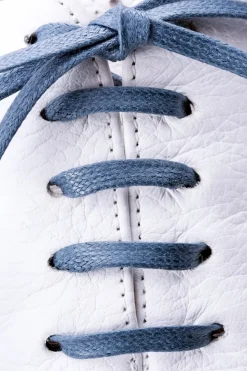 Round Blue-Gray Waxed Cotton Bootlaces