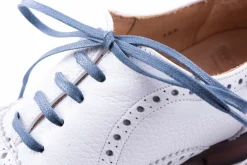 Round Blue-Gray Waxed Cotton Bootlaces