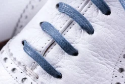 Round Blue-Gray Waxed Cotton Shoelaces