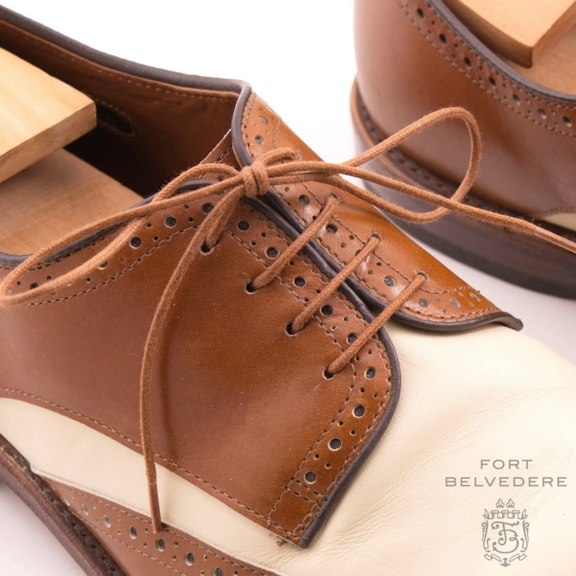 Round Brown Waxed Cotton Dress Shoelaces